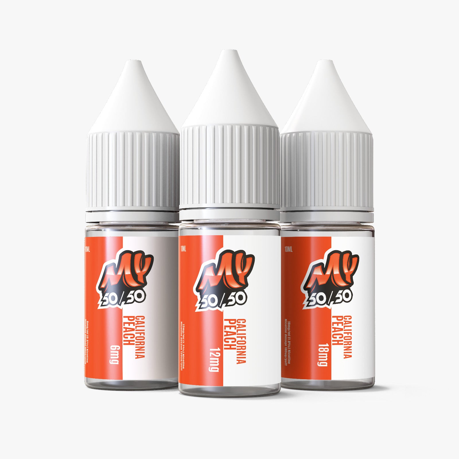 My E-Liquids 50/50 | 10ml E-Juice | 6mg 12mg 18mg | California Peach